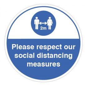 Coronavirus Please Respect Our Social Distancing Measures Sticker - 28433F