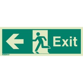 Jalite 409K Left Hand Photoluminescent Exit Sign (150 x 400mm)