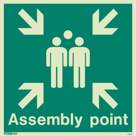 Jalite 4128Q Assembly Point Location Sign - Photoluminescent