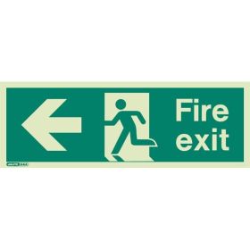 Jalite 430J Left Hand Fire Exit Sign - Photoluminescent - 200 x 450mm