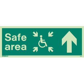 Jalite 4651K Photoluminescent Safe Area Sign For The Mobility Impaired - Up Arrow