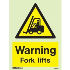 Jalite Warning Fork Lifts Sign - Photoluminescent - 7002D