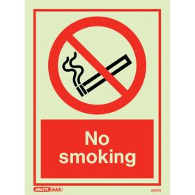 Jalite 8067DD Photoluminescent No Smoking Sign - 200 x 300mm