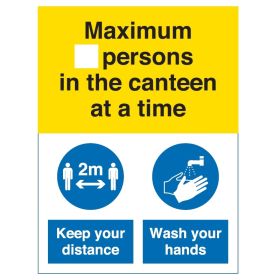 Coronavirus Maximum Number Of Persons In The Canteen At A Time Sign - Rigid PVC - COV051R