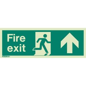 Jalite 436K Up Arrow Photoluminescent Fire Exit Sign (150 x 400mm)