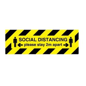 Jalite Coronavirus Social Distancing - Please Stay 2m Apart Sign - 100 x 300mm - W7092PT