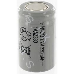 Yuasa 1AAZ330 1.2V 330mAh Ni-Cad 1/2 AA Cell Battery