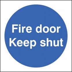 Double Sided Fire Door Keep Shut Sign - Self-Adhesive - 100 x 100mm - 59247