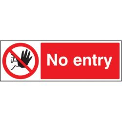 No Entry Sign - Self-Adhesive Vinyl - 300 x 100mm - 23213G