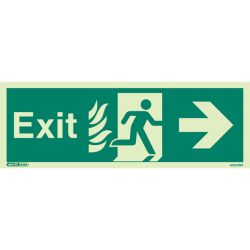 Jalite 405HTM T NHS Exit Sign - Right Hand Arrow - 120 x 340mm (Rigid PVC Version)