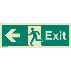 Jalite 409K Left Hand Photoluminescent Exit Sign (150 x 400mm)