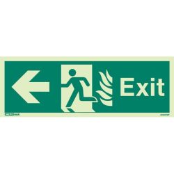 Jalite 409HTM J NHS Exit Sign - Left Hand Arrow - 200 x 450mm (Rigid PVC Version)