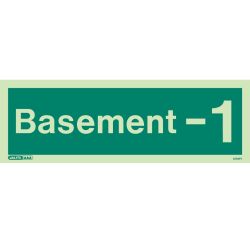 Jalite 4701PT Photoluminescent Basement Floor Identification Sign