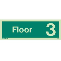 Jalite 4730PT Photoluminescent Third Floor Identification Sign