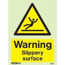 7025D Jalite Photoluminescent Warning Slippery Surface Sign 200 x 150mm