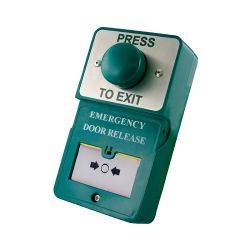 RGL DU-GB/PTE Green Dome Press To Exit c/w Emergency Door Release Break Glass