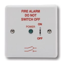 Haes FAIS-W-L Fire Alarm Mains Isolation Keyswitch - White - Supplied Without Backbox