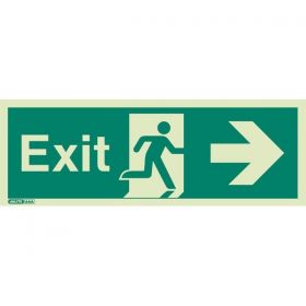 Jalite 405T Right Hand Exit Sign - Photoluminescent - 120 x 340mm