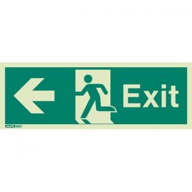 Jalite 409J Left Hand Exit Sign - Photoluminescent - 200 x 450mm