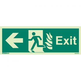 Jalite 409HTM T NHS Exit Sign - Left Hand Arrow - 120 x 340mm (Rigid PVC Version)