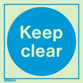 Jalite 5110E Keep Clear Photoluminescent Sign - 200 x 200mm