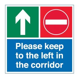 Coronavirus Please Keep To The Left In The Corridor Floor Graphic - COV004