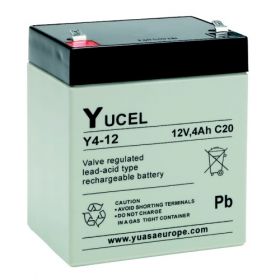 Yuasa Yucel Y4-12 Battery - 4Ah 12V Sealed Lead Acid Battery