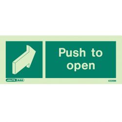 Jalite 4226M Photoluminescent Push To Open Sign - 80 x 200mm