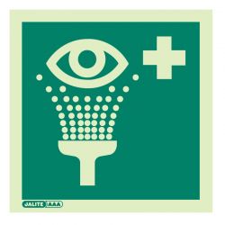 Jalite 4388C Photoluminescent Eye Wash Station Sign - 150 x 150mm - Rigid PVC