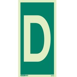 Jalite 4874G Letter D Photoluminescent Assembly Point Designation Sign