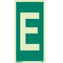 Jalite 4875G Letter E Photoluminescent Assembly Point Designation Sign