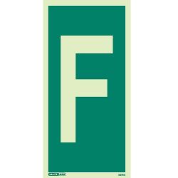 Jalite 4876G Letter F Photoluminescent Assembly Point Designation Sign