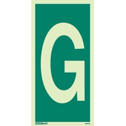 Jalite 4877G Letter G Photoluminescent Assembly Point Designation Sign