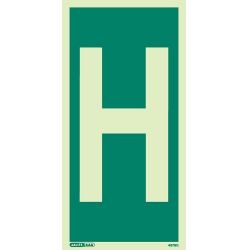 Jalite 4878G Letter H Photoluminescent Assembly Point Designation Sign